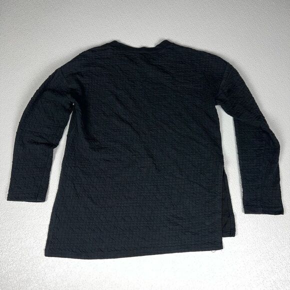 Zara Trafaluc Black Quilted Asymmetric Hem Sweatshirt Size Small - Picture 6 of 8